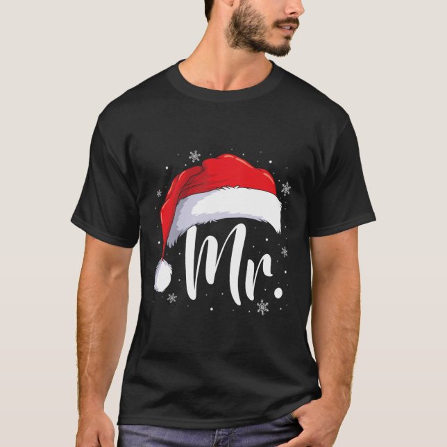 Camiseta Sr Sra Papai Noel Natal Casais Combinando Dele E D (Frente)