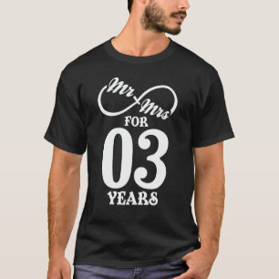 Camiseta Sr. & Sra. para 3 anos de rua de casamento