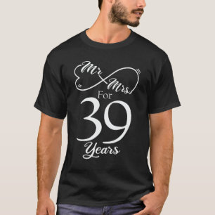 Camiseta Sr. & Sra. Por 39 Anos 1 rua De Casamento