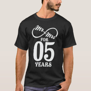 Camiseta Sr. & Sra. Por 5 Anos 1 rua De Casamento
