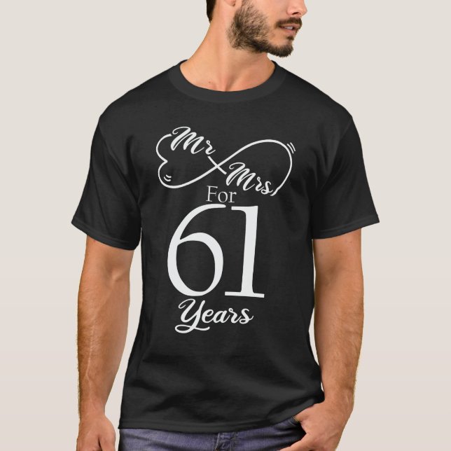 Camiseta Sr. & Sra. por 61 anos 61 anos aniversário de casa (Frente)