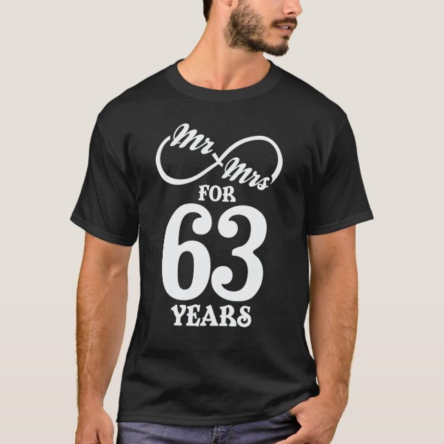 Camiseta Sr. & Sra. por 63 anos 63 anos aniversário de casa (Frente)