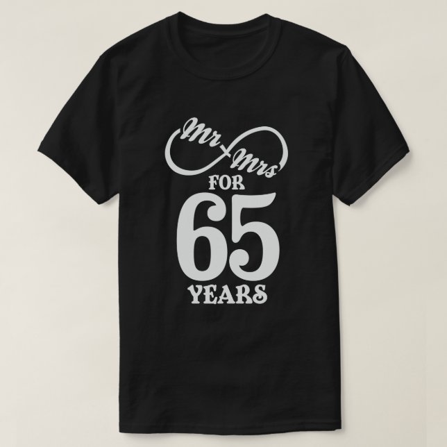 Camiseta Sr. & Sra. por 65 anos 65 anos aniversário de casa (Frente do Design)