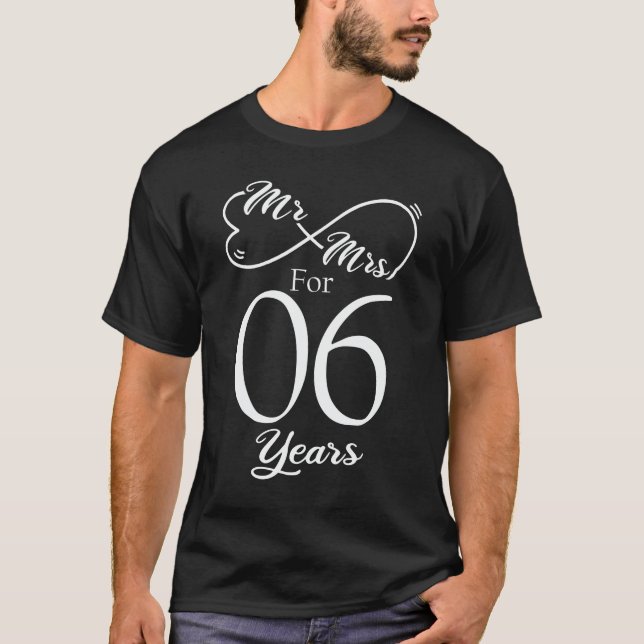 Camiseta Sr. & Sra. Por 6 Anos 6 de Aniversário de Casament (Frente)