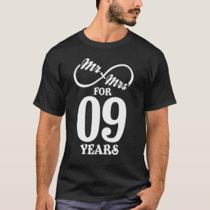Camiseta Sr. & Sra. Por 9 Anos 1 rua De Casamento