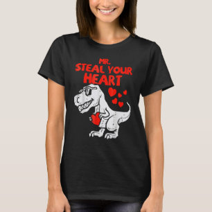 Camiseta Sr. Steal Seu Coração Dino T Rex Funny Toddler Val