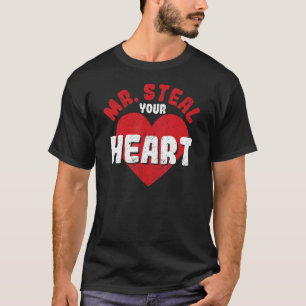 Camiseta Sr. Steal Seu Dia de os namorados Cardíaco Casais