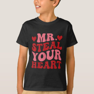 Camiseta Sr. Steal Seu Dia de os namorados Retro Coração