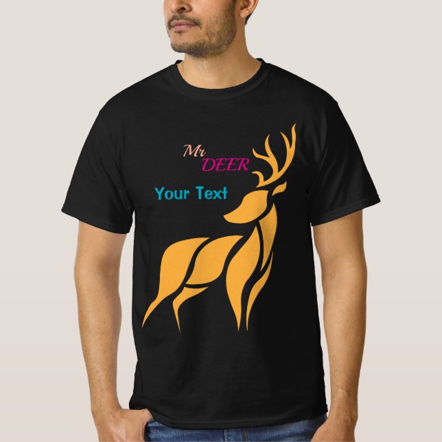 Camiseta Sr. Veado Gráfico – Estilo Rústico de Floresta (Frente)