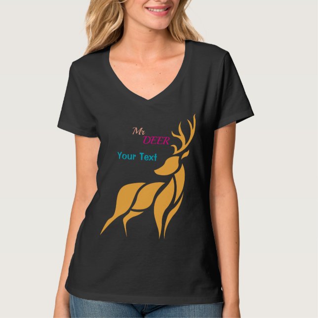 Camiseta Sr. Veado Gráfico – Estilo Rústico de Floresta (Frente)