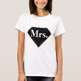 Camiseta Sra. Bride Minimalist Black and White Diamond