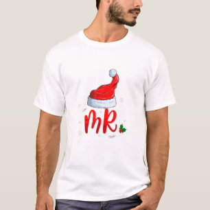 Camiseta Sra. e Sra. Santa Clause Casais de Natal