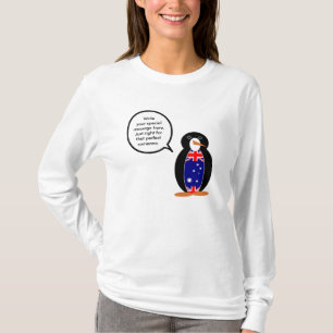 Camiseta Sra. Pinguim Falante Australiana Personalizada