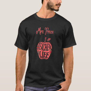 Camiseta Sra. Price Cute School Teacher Apple Orgulha Melho