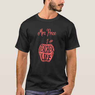 Camiseta Sra. Price Cute School Teacher Apple Orgulha Melho