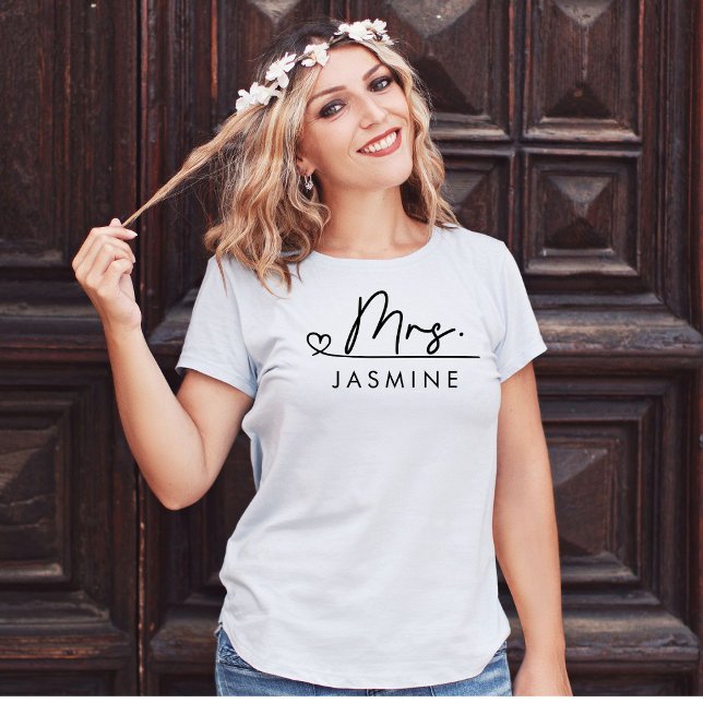 Camiseta Sra. Roteiro Casamento Personalizado (Criador carregado)