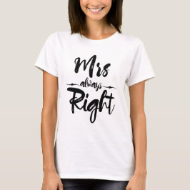 Camiseta Sra. Sempre Direita Humor Recem casados