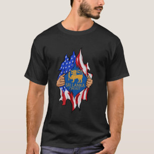 Camiseta Sri Lanka Cricket EUA Flag Perfeito para Lankan Cr