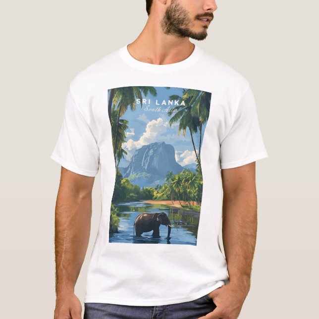 Camiseta Sri Lanka Elephant River Jungle T-Shirt for Mens (Frente)