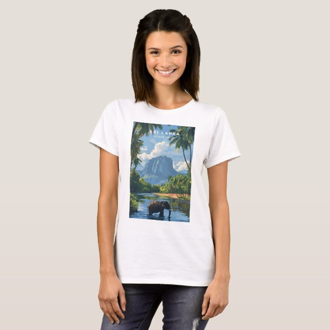 Camiseta Sri Lanka Elephant River Jungle T-Shirt for Women (Frente Completa)