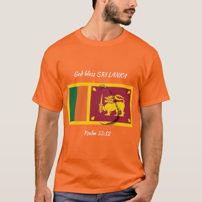 Camiseta SRI LANKA FLAG Scripting Patriótico ORANGE Persona (Frente)