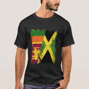 Camiseta Sri Lanka Jamaica Meia Bandeira Cingalês Jamaicano