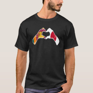 Camiseta Sri Lanka Japão Sinalizador Sri Lanca Coração Japo