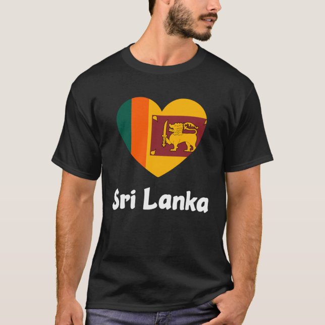 Camiseta Sri Lanka Legal Sinalizador Coração Ásia Minimal S (Frente)