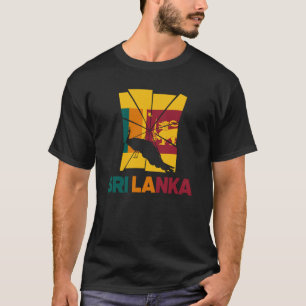 Camiseta Sri Lanka Sri Lanka Bandeira Peafowl Silhou