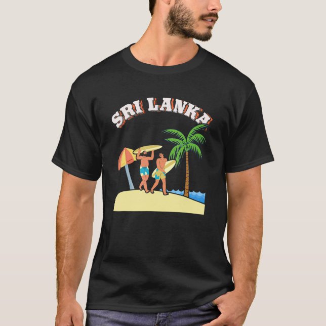 Camiseta Sri Lanka Surfer Beach Summer Vacsing Surfing no S (Frente)