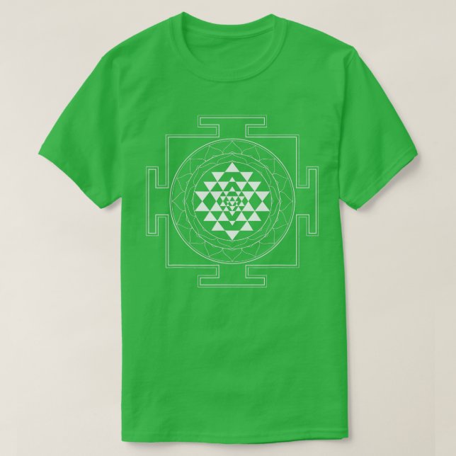Camiseta Sri Yantra Sagrada Geometria Hindu Tantra Tantra A (Frente do Design)