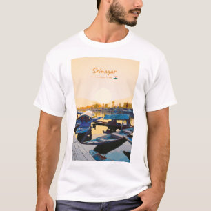 Camiseta Srinagar, Índia - Barcos Shikara do Lago Dal