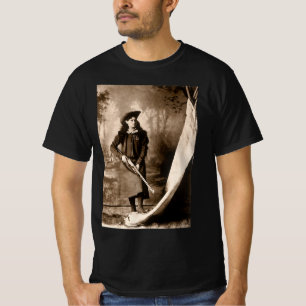 Camiseta Srta. Annie Oakley com Arma, Retrato Fotográfico A