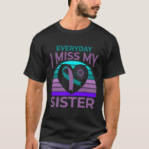 Camiseta Srta. Minha Irmã Cardíaca Fita Sensação de Suicídi