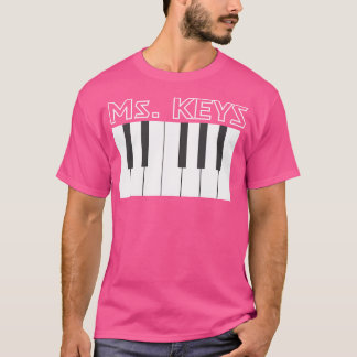 Camiseta Srta. Teclas Tocadora de Piano Teclado Musical