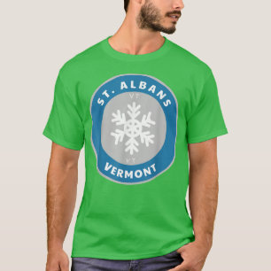 Camiseta St Albans Vermont VT Winter Snow Snowflake Badge S