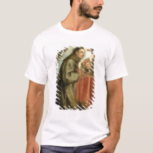 Camiseta St Anthony de Pádua adorador a criança do cristo
