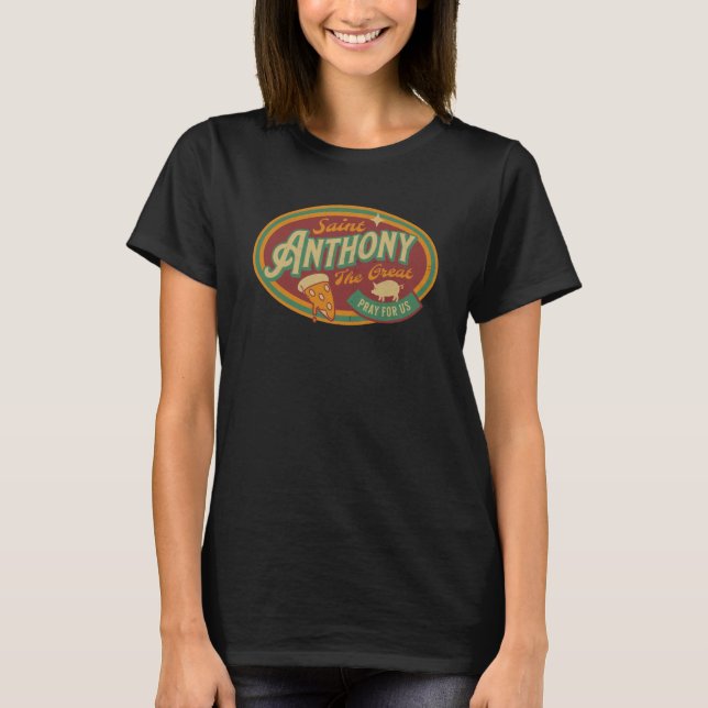 Camiseta St Anthony Great Abbot Patron Saint Farmers Retro  (Frente)