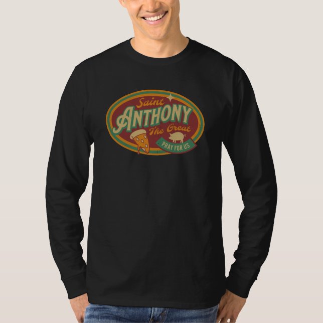 Camiseta St Anthony Great Abbot Patron Saint Farmers Retro  (Frente)
