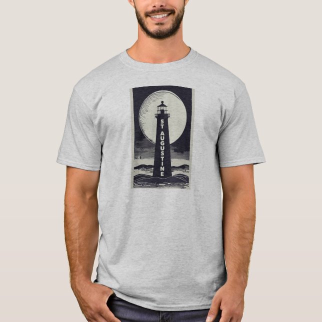 Camiseta St. Augustine Florida Lighthouse Moon (Frente)