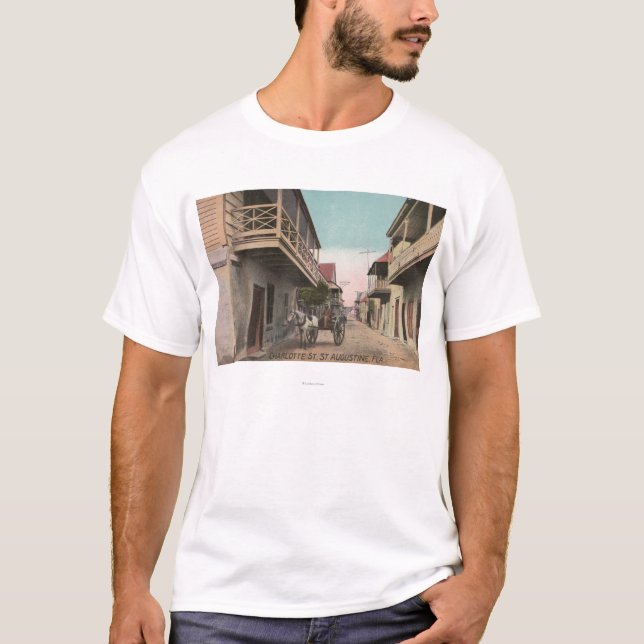 Camiseta St Augustine, Florida - vista da rua de Charlotte (Frente)