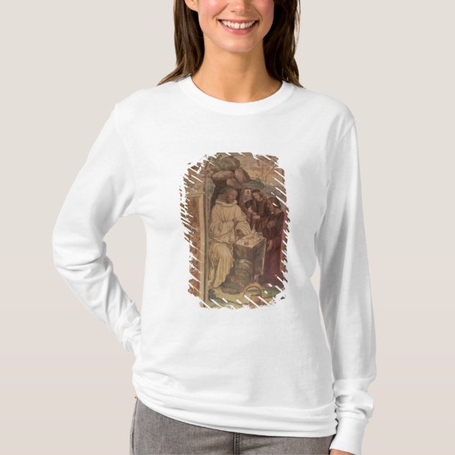 Camiseta St. Benedict contra uma paisagem, da vida o (Frente)