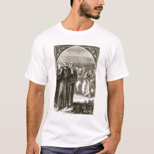 Camiseta St. Columba que chanting, e atacado pelos Druids,