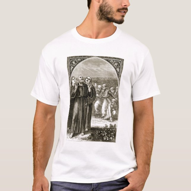 Camiseta St. Columba que chanting, e atacado pelos Druids, (Frente)