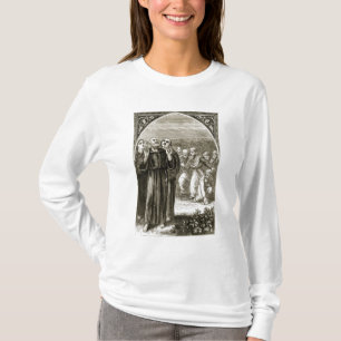 Camiseta St. Columba que chanting, e atacado pelos Druids,