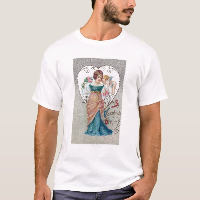 Camiseta St. Cupido do cumprimento dos namorados (Frente)