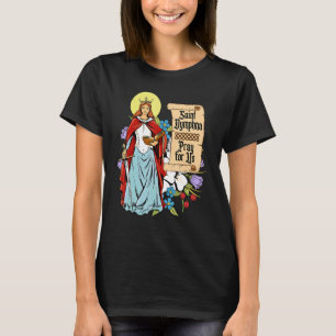 Camiseta St Dymphna Lírio da Pureza Santa Padroeira Saúde M
