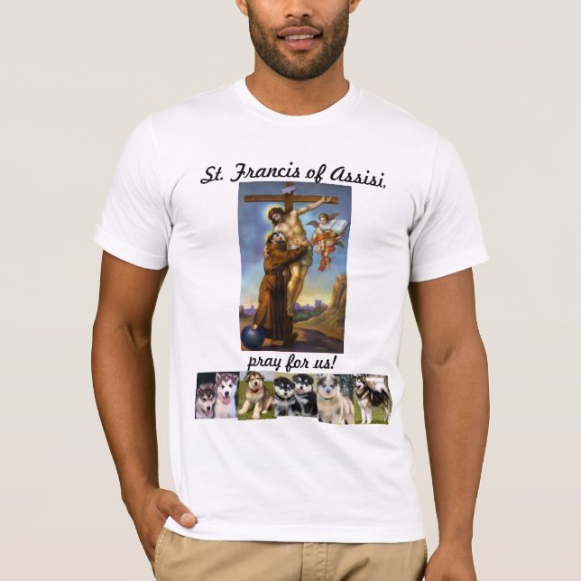 Camiseta St Francis de Assisi com cães (Frente)