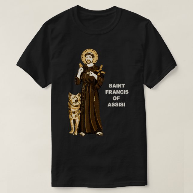 Camiseta St Francis of Assisi Art Patron Saint of Animals b (Frente do Design)