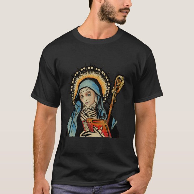 Camiseta St Gertrude Patron Saint of Cats Great Nivelles 1 (Frente)